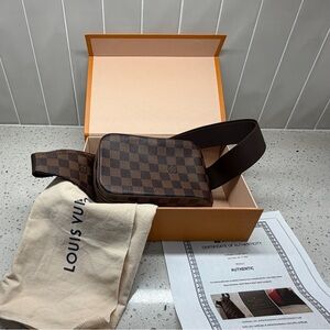 AUTHENTIC Louis Vuitton Damier Ebene Geronimos PRISTINE Shape FREE SHIPPING